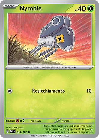 Nymble 013/182 Reverse Holo - ITA - Near Mint - Scarlatto e Violetto - Paradosso Temporale - Carta Pokemon