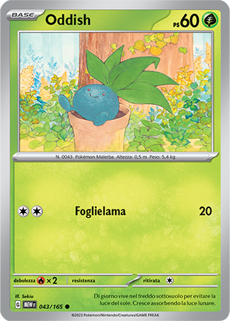 Oddish 043/165 - ITA - Near Mint - Scarlatto e Violetto - 151 - Carta Pokemon