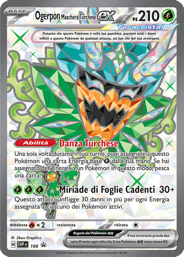 Ogerpon Maschera Turchese-ex SVP 166 - ITA - Near Mint - Promo Scarlatto e Violetto - Carta Pokemon