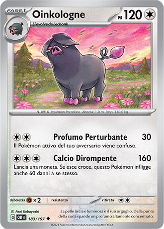 Oinkologne 183/197 - ITA - Near Mint - Scarlatto e Violetto - Ossidiana Infuocata - Carta Pokemon