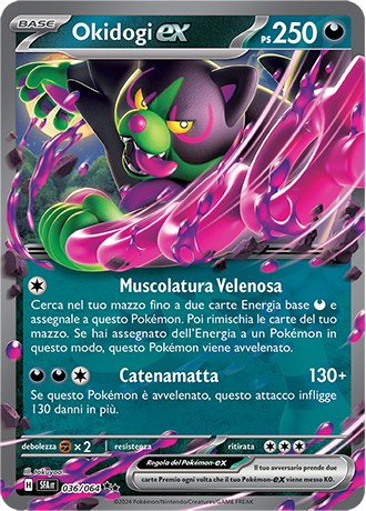 Okidogi-ex 036/064 Rara Doppia - ITA - Near Mint - Scarlatto e Violetto - Segreto Fiabesco - Carta Pokemon