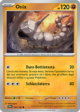 Onix 090/182 - ITA - Near Mint - Scarlatto e Violetto - Paradosso Temporale - Carta Pokemon