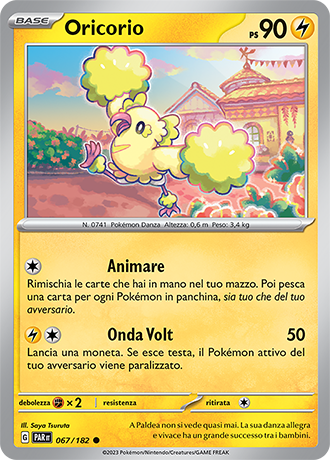 Oricorio 067/182 - ITA - Near Mint - Scarlatto e Violetto - Paradosso Temporale - Carta Pokemon