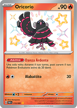 Oricorio Shiny 113/091 - ITA - Near Mint - Scarlatto e Violetto - Destino di Paldea - Carta Pokemon