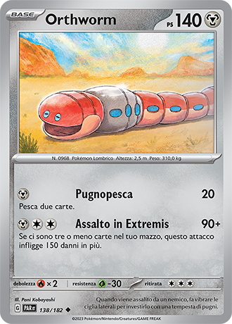 Orthworm 138/182 - ITA - Near Mint - Scarlatto e Violetto - Paradosso Temporale - Carta Pokemon