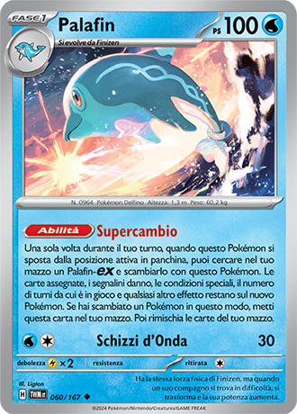 Palafin 060/167 Non Comune - ITA - Near Mint - Scarlatto e Violetto - Crepuscolo Mascherato - Carta Pokemon