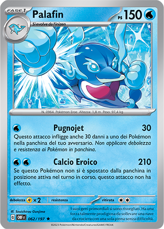 Palafin 062/197 Holo - ITA - Near Mint - Scarlatto e Violetto - Ossidiana Infuocata - Carta Pokemon