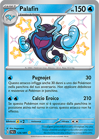 Palafin Shiny 124/091 - ITA - Near Mint - Scarlatto e Violetto - Destino di Paldea - Carta Pokemon