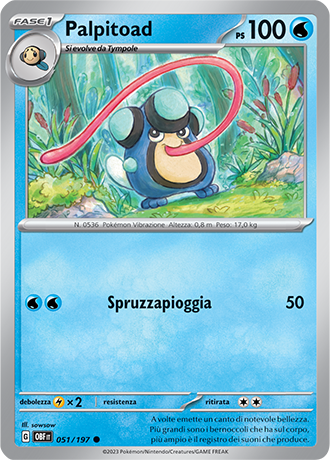 Palpitoad 051/197 - ITA - Near Mint - Scarlatto e Violetto - Ossidiana Infuocata - Carta Pokemon