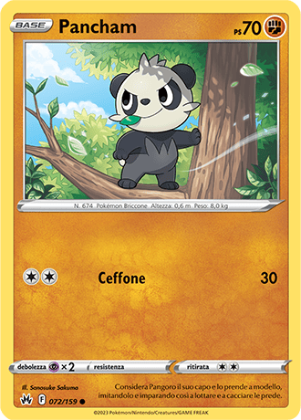 Pancham 072/159 - ITA - Near Mint - Spada e Scudo - Zenit Regale - Carta Pokemon