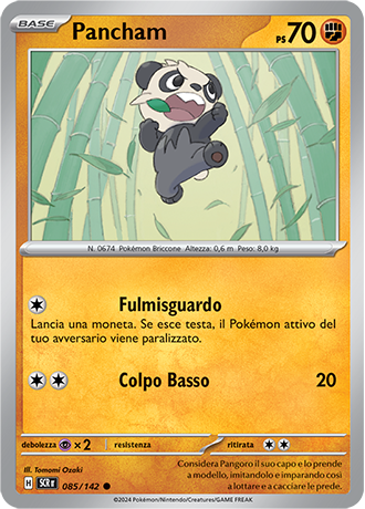 Pancham 085/142 - ITA - Near Mint - Scarlatto e Violetto - Corona Astrale - Carta Pokemon