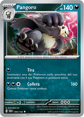 Pangoro 093/142 - ITA - Near Mint - Scarlatto e Violetto - Corona Astrale - Carta Pokemon