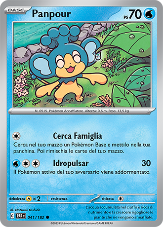 Panpour 041/182 - ITA - Near Mint - Scarlatto e Violetto - Paradosso Temporale - Carta Pokemon