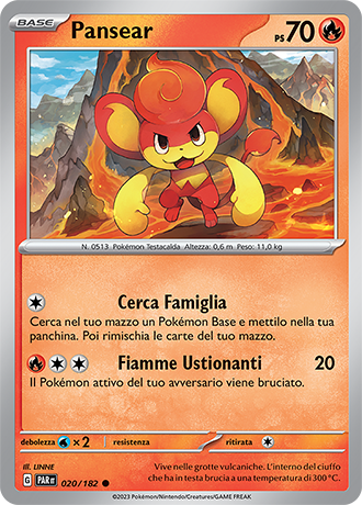 Pansear 020/182 - ITA - Near Mint - Scarlatto e Violetto - Paradosso Temporale - Carta Pokemon