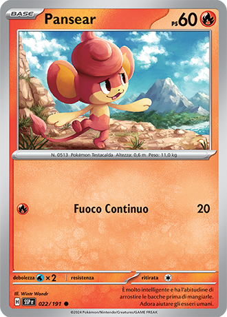 Pansear 022/191 - ITA - Near Mint - Scarlatto e Violetto - Scintille Folgoranti - Carta Pokemon 0