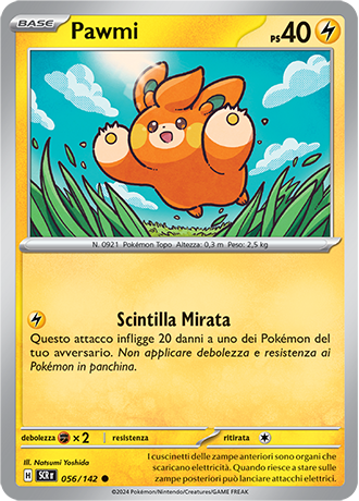 Pawmi 056/142 Reverse Holo - ITA - Near Mint - Scarlatto e Violetto - Corona Astrale - Carta Pokemon