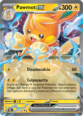 Pawmot-ex 073/197 - ITA - Near Mint - Scarlatto e Violetto - Ossidiana Infuocata - Carta Pokemon