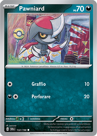 Pawniard 132/198 - ITA - Near Mint - Scarlatto e Violetto - Carta Pokemon