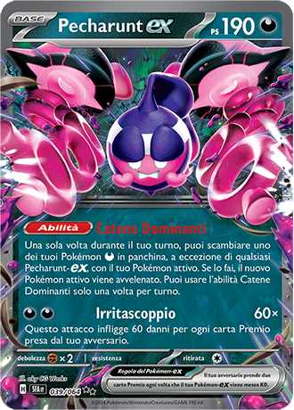 Pecharunt-ex 039/064 Rara Doppia - ITA - Near Mint - Scarlatto e Violetto - Segreto Fiabesco - Carta Pokemon