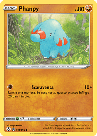 Phanpy 091/195 - ITA - Near Mint - Spada e Scudo - Tempesta Argentata - Carta Pokemon