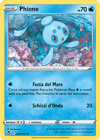 Phione 045/195 - ITA - Near Mint - Spada e Scudo - Tempesta Argentata - Carta Pokemon