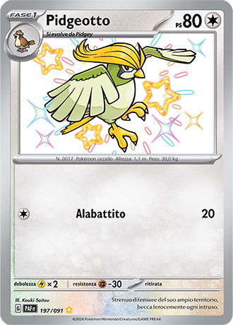 Pidgeotto Shiny 197/091 - ITA - Near Mint - Scarlatto e Violetto - Destino di Paldea - Carta Pokemon