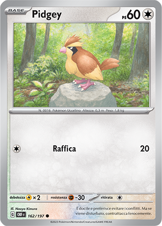 Pidgey 162/197 - ITA - Near Mint - Scarlatto e Violetto - Ossidiana Infuocata - Carta Pokemon