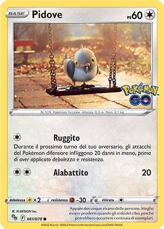 Pidove 061/078 - ITA - Near Mint - Spada e Scudo - Pokemon GO - Carta Pokemon