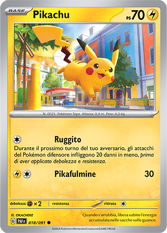 Pikachu 018/091 Reverse Holo - ITA - Near Mint - Scarlatto e Violetto - Destino di Paldea - Carta Pokemon