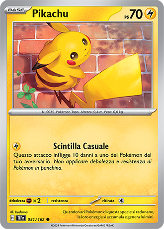 Pikachu 051/162 Reverse Holo - ITA - Near Mint - Scarlatto e Violetto - CronoForze - Carta Pokemon