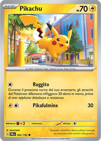 Pikachu 062/193 - ITA - Near Mint - Scarlatto e Violetto - Evoluzioni a Paldea - Carta Pokemon