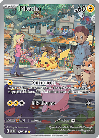 Pikachu 173/165 Illustrazione Rara - ITA - Near Mint - Scarlatto e Violetto - 151 - Carta Pokemon