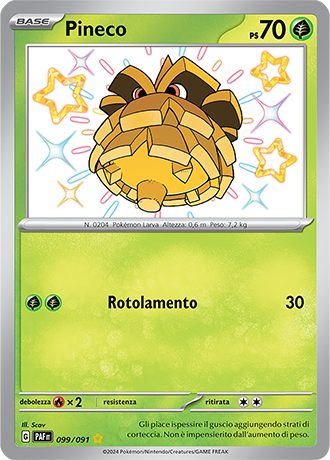 Pineco Shiny 099/091 - ITA - Near Mint - Scarlatto e Violetto - Destino di Paldea - Carta Pokemon