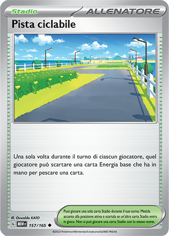 Pista Ciclabile 157/165 Reverse Holo - ITA - Near Mint - Scarlatto e Violetto - 151 - Carta Pokemon