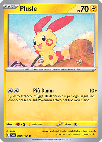 Plusle 060/182 - ITA - Near Mint - Scarlatto e Violetto - Paradosso Temporale - Carta Pokemon