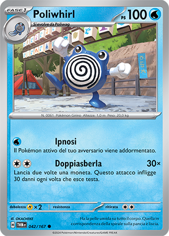 Poliwhirl 042/167 Comune - ITA - Near Mint - Scarlatto e Violetto - Crepuscolo Mascherato - Carta Pokemon