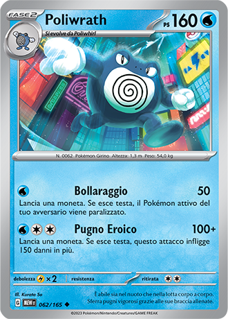 Poliwrath 062/165 - ITA - Near Mint - Scarlatto e Violetto - 151 - Carta Pokemon