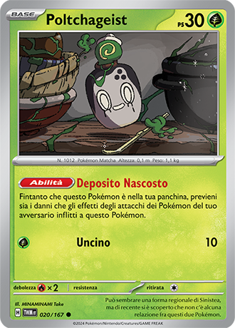 Poltchageist 020/167 Comune - ITA - Near Mint - Scarlatto e Violetto - Crepuscolo Mascherato - Carta Pokemon