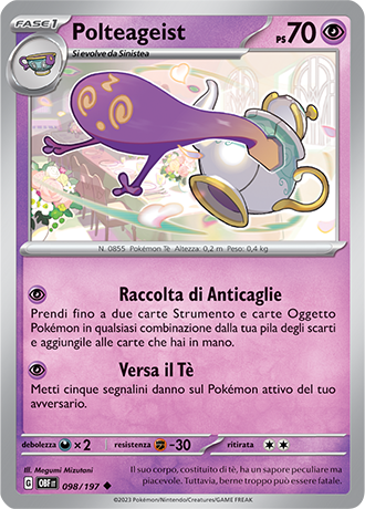 Polteageist 098/197 - ITA - Near Mint - Scarlatto e Violetto - Ossidiana Infuocata - Carta Pokemon