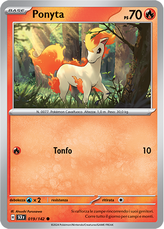 Ponyta 019/142 - ITA - Near Mint - Scarlatto e Violetto - Corona Astrale - Carta Pokemon