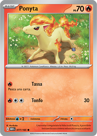 Ponyta 077/165 - ITA - Near Mint - Scarlatto e Violetto - 151 - Carta Pokemon