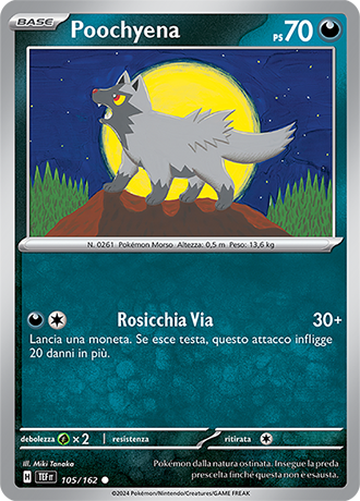 Poochyena 105/162 - ITA - Near Mint - Scarlatto e Violetto - CronoForze - Carta Pokemon