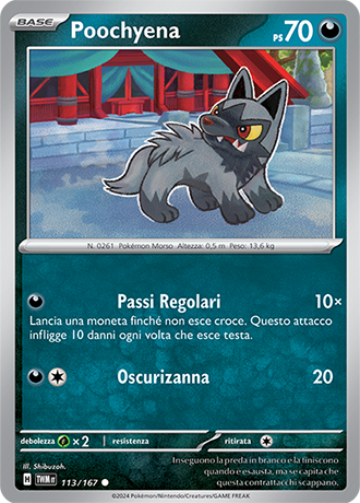 Poochyena 113/167 Comune - ITA - Near Mint - Scarlatto e Violetto - Crepuscolo Mascherato - Carta Pokemon