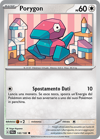 Porygon 142/182 - ITA - Near Mint - Scarlatto e Violetto - Paradosso Temporale - Carta Pokemon