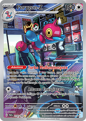 Porygon-Z 214/182 Illustrazione Rara - ITA - Near Mint - Scarlatto e Violetto - Paradosso Temporale - Carta Pokemon