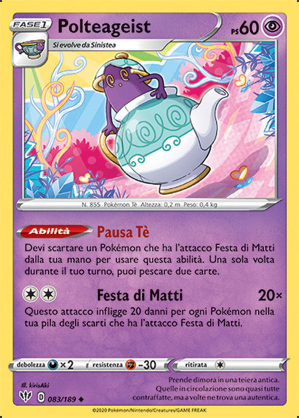 Polteageist SWSH081 Holo - ITA - Near Mint - Promo Spada e Scudo - Carta Pokemon