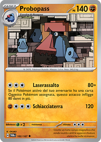 Probopass 102/167 Non Comune - ITA - Near Mint - Scarlatto e Violetto - Crepuscolo Mascherato - Carta Pokemon