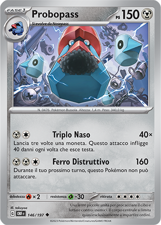 Probopass 146/197 - ITA - Near Mint - Scarlatto e Violetto - Ossidiana Infuocata - Carta Pokemon