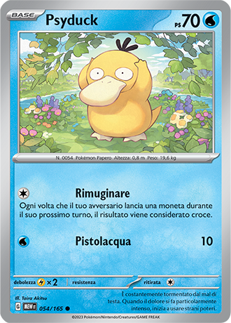 Psyduck 054/165 - ITA - Near Mint - Scarlatto e Violetto - 151 - Carta Pokemon