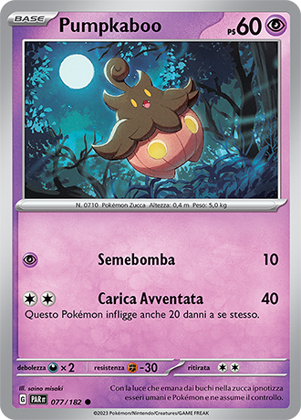 Pumpkaboo 077/182 - ITA - Near Mint - Scarlatto e Violetto - Paradosso Temporale - Carta Pokemon